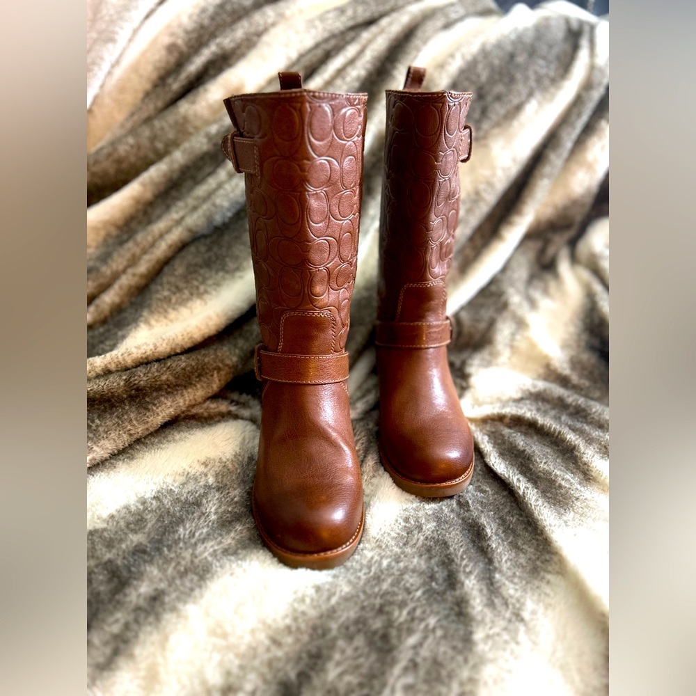 Coach Virginia Women's Brown Tall Boots, Size 7 - Picture 3 of 16